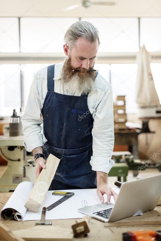 craftsman working in workshop