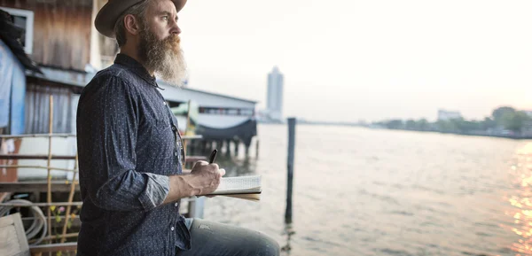 Bell'uomo hipster — Foto Stock