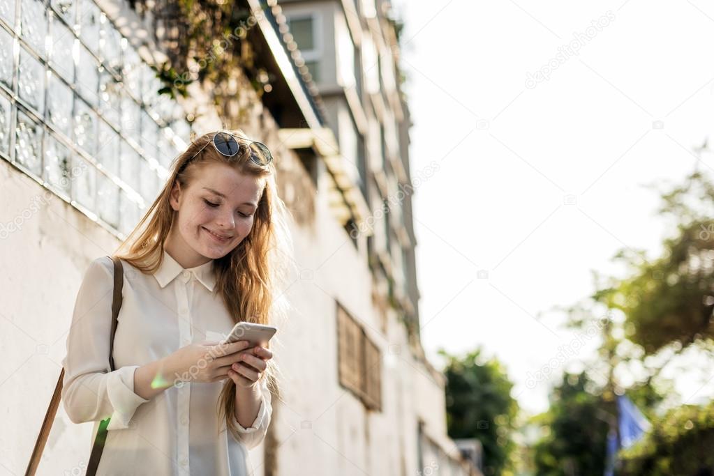 Girl Using Smartphone