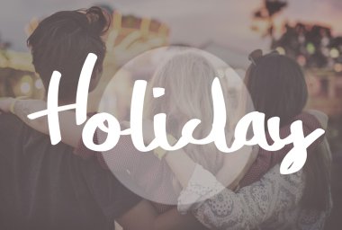 arkadaşlarım eğlence parkı içinde