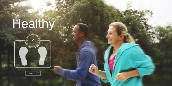 Joggers uitgevoerd in het park — Stockfoto