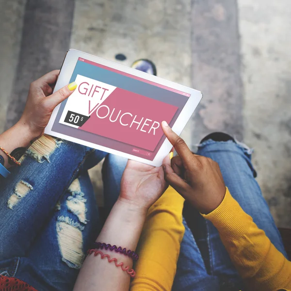 Students browsing in tablet — Stock Photo, Image