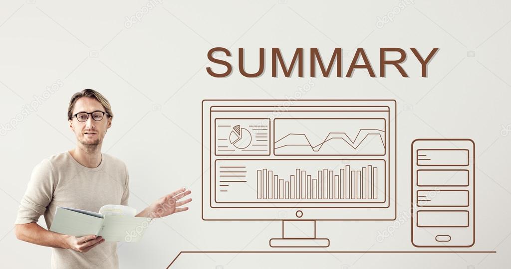 businessman working with Summary