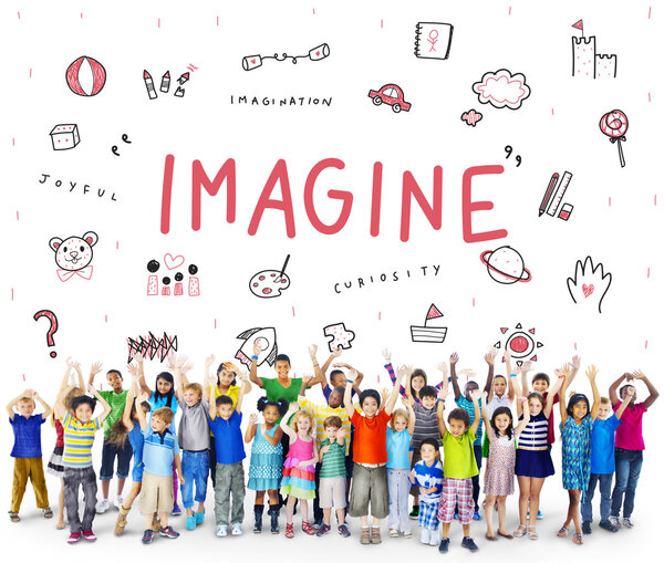 Cute diverse kids smiling