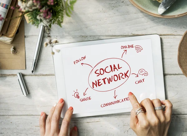 dijital tablet kullanan kadın