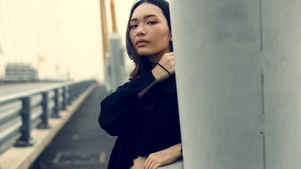 Bela Hipster asiático menina — Fotografia de Stock