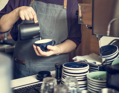 Barista yapım cappucino kahve