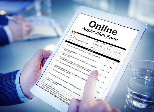  Man using digital tablet