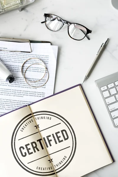 Documents and diary on table — Stock Photo, Image