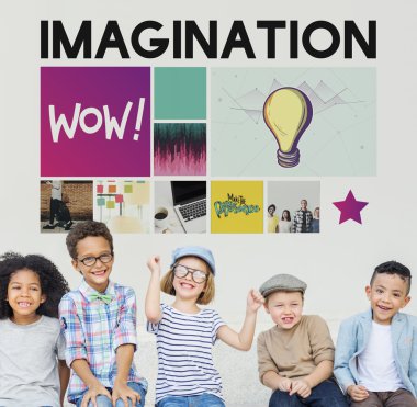 Neşeli çocuklar birlikte eğlenin