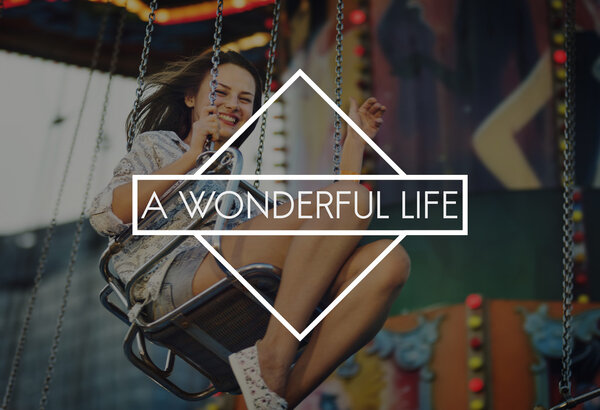 woman on merry go round carousel