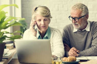 Dizüstü bilgisayar kullanarak kıdemli Yetişkin 