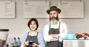 Barista çift kafede