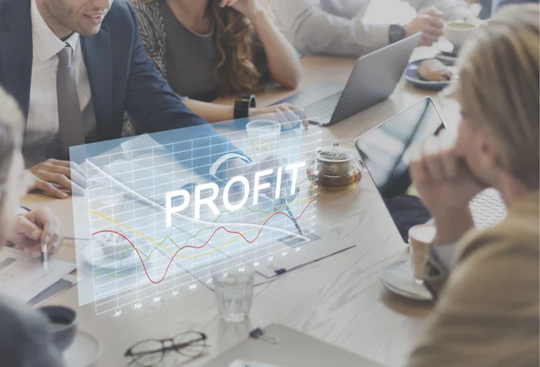 Business People on Meeting with Profit Concept — Stock Photo, Image