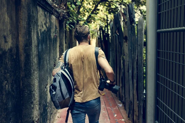 Street kameralı adam — Stok fotoğraf