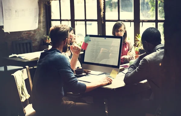 Business people talking about work — Stock Photo, Image