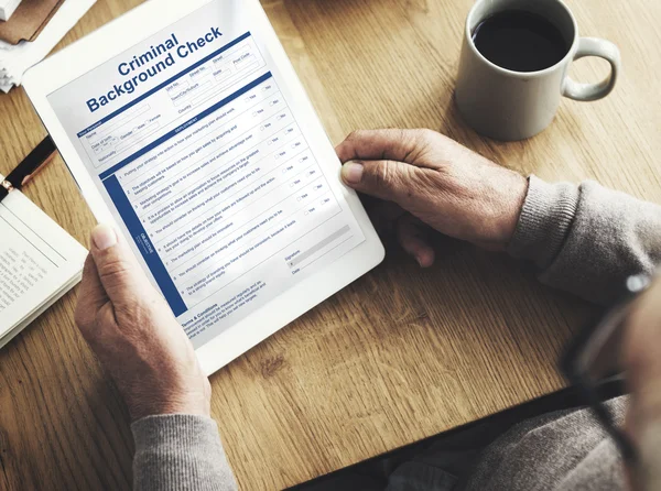 Senior man holding digital tablet — Stock Photo, Image