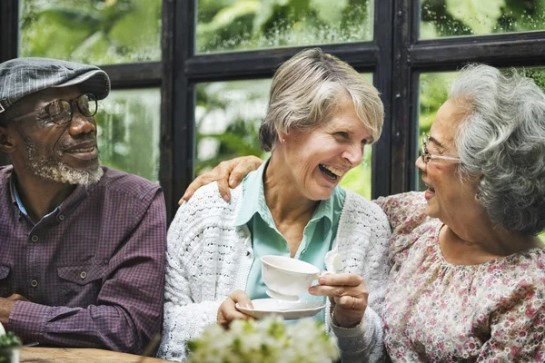 Senioren treffen sich — Stockfoto