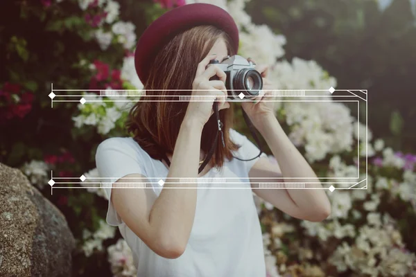 Beautiful Photographer girl — Stock Photo, Image