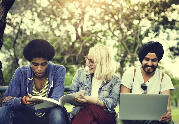 Amigos estudiando juntos — Foto de Stock