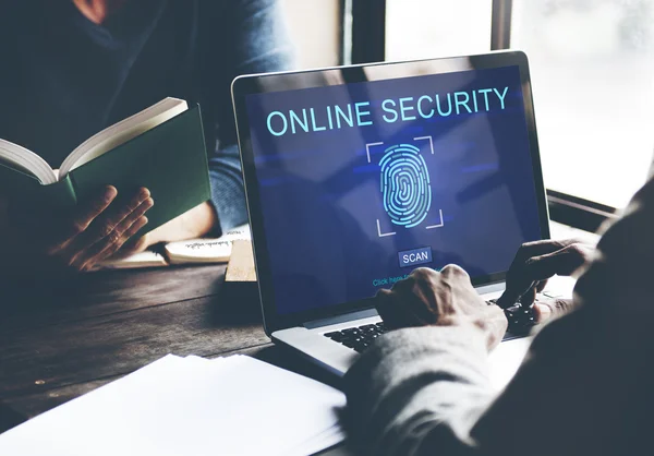 Man working with laptop — Stock Photo, Image