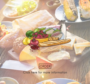 Lezzetli yemek masasında