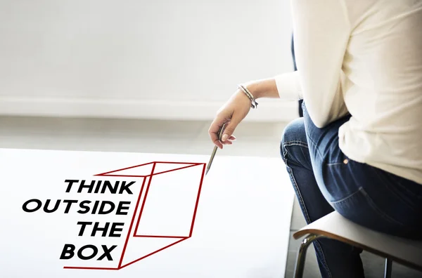 Poster with Think Outside The Box — Stock Photo, Image