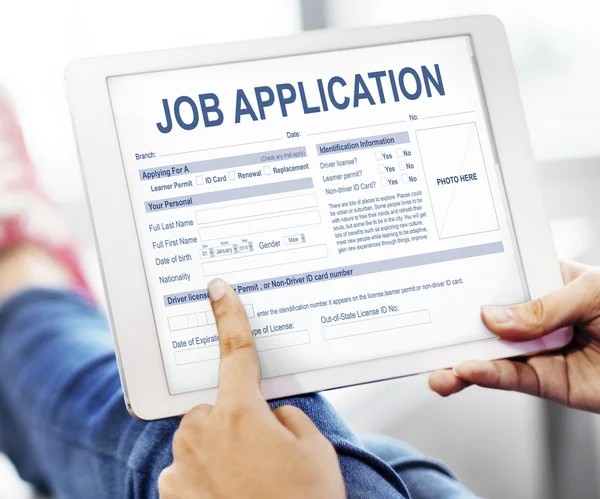 Person holding digital tablet in hands — Stock Photo, Image