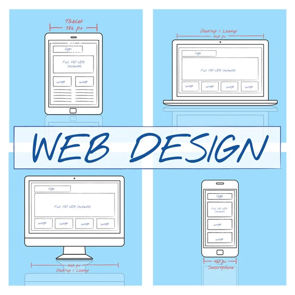 Tasarım şablonu Web tasarımı ile — Stok fotoğraf