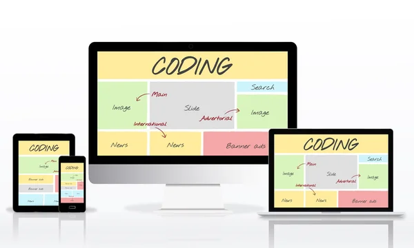 Design Template with Coding — Stock Photo, Image