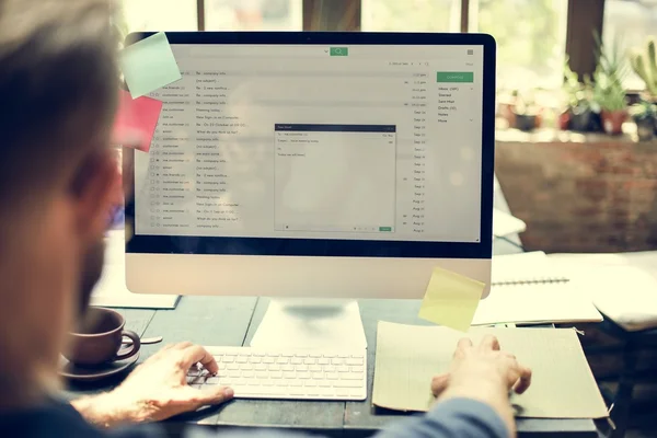 Business man working with computer — Stock Photo, Image