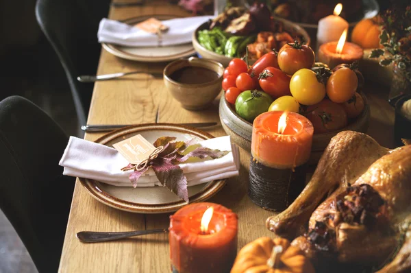 Roasted Turkey on table Stock Picture