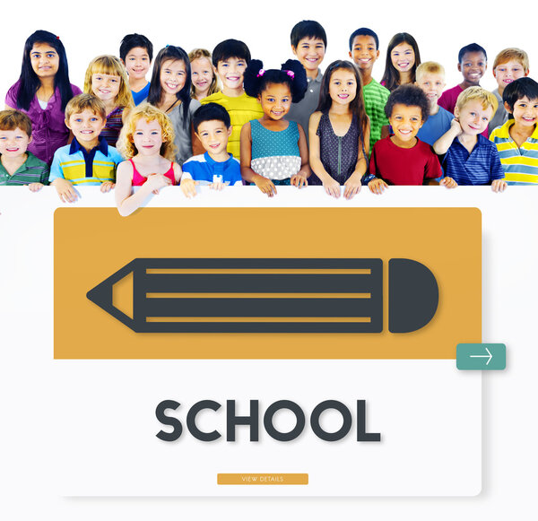 Cute diverse kids smiling