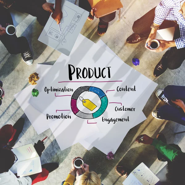 Personnes travaillant avec Marketing Concept — Photo