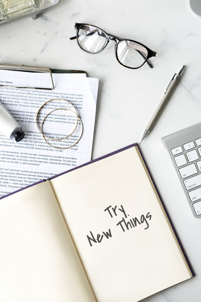 Documents and diary with notes