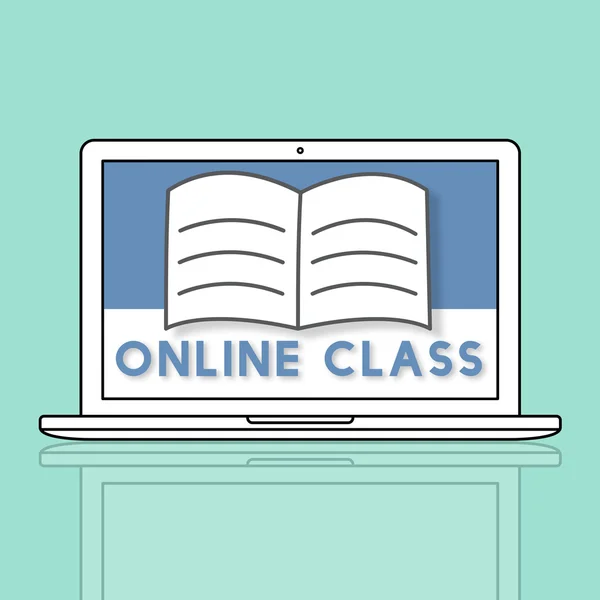 Дизайн шаблона с онлайн классом — стоковое фото