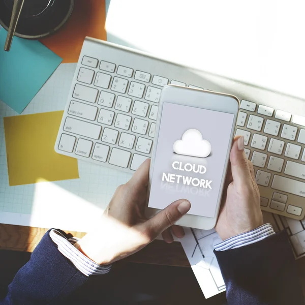 Man browsing mobile phone — Stock Photo, Image