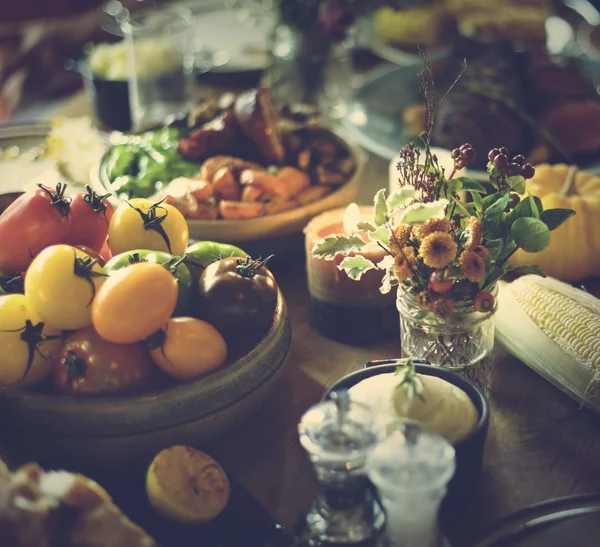 Beautiful served table with food — Stock Photo, Image