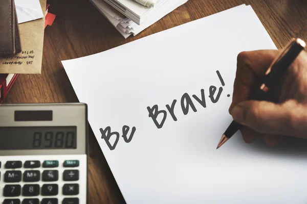 Person writing on white paper — Stock Photo, Image