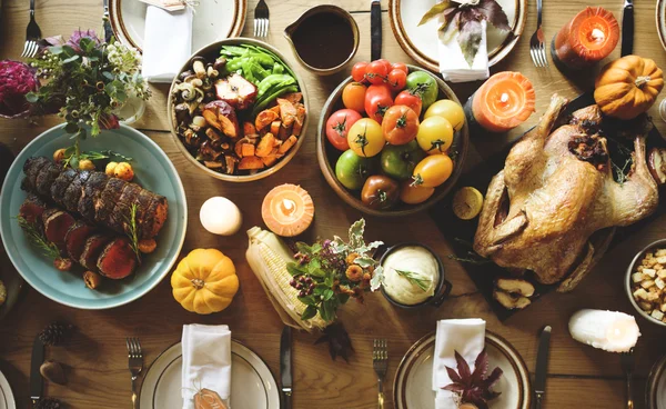 Roasted Turkey on table — Stock Photo, Image