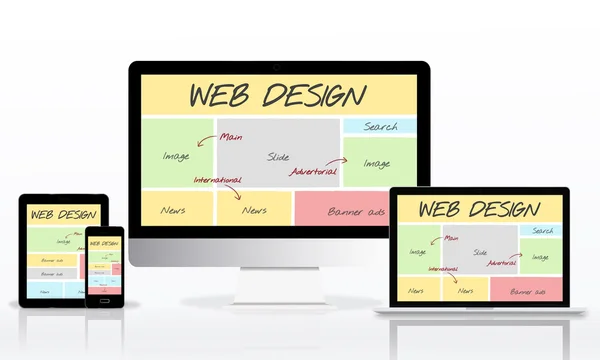 Πρότυπο σχεδίασης με Web Design — Φωτογραφία Αρχείου
