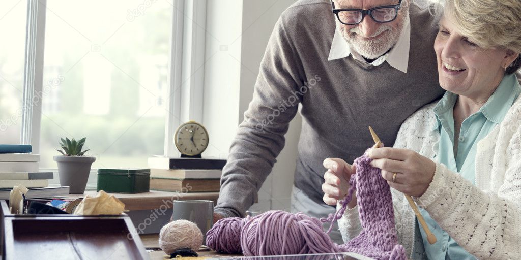 Senior Woman Knitting 
