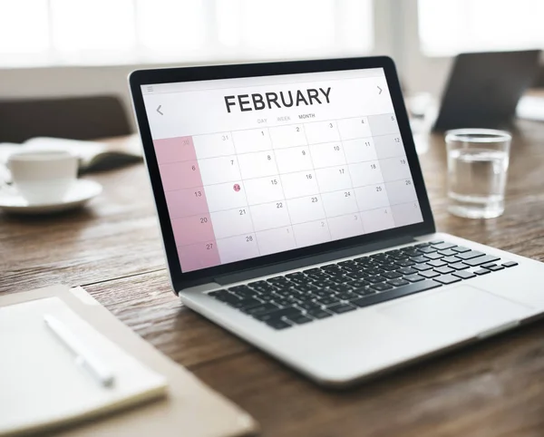 Laptop on workplace table — Stock Photo, Image