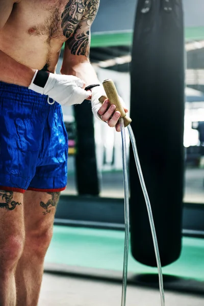 Boxer ugrás kötél — Stock Fotó