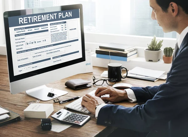 Businessman Using Computer — Stock Photo, Image