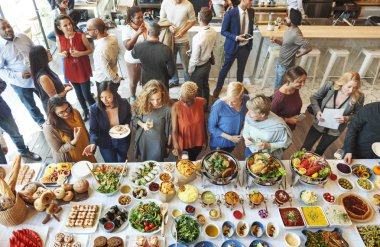 Resepsiyon yemek yeme çeşitlilik insanlar