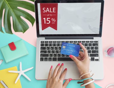 Online alış-veriş yaz konsepti