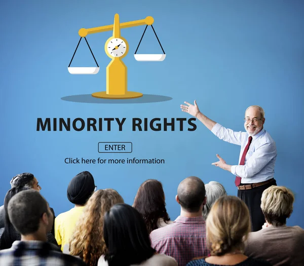 Pessoas no seminário com direitos das minorias — Fotografia de Stock