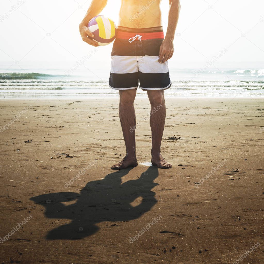 Man on the Beach with ball