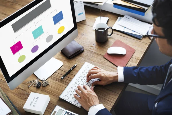 Businessman Using Computer — Stock Photo, Image